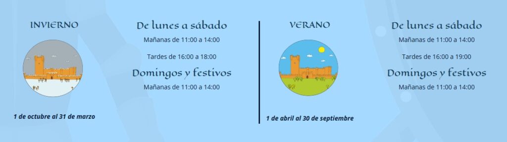 castillo de la mota en autocaravana horarios